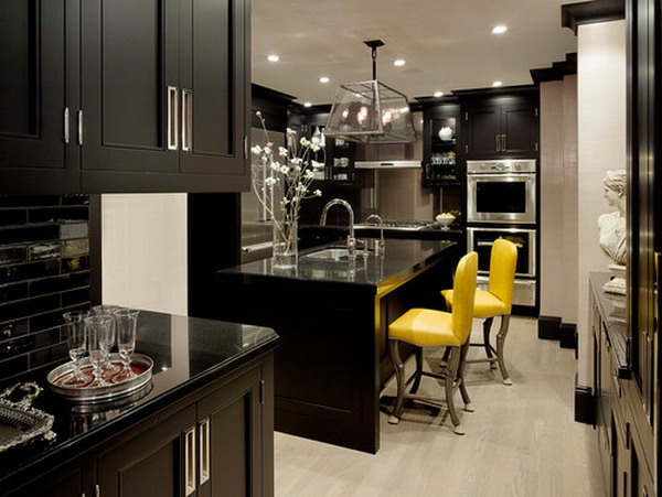 Dark Wood and Stainless Steel Kitchen