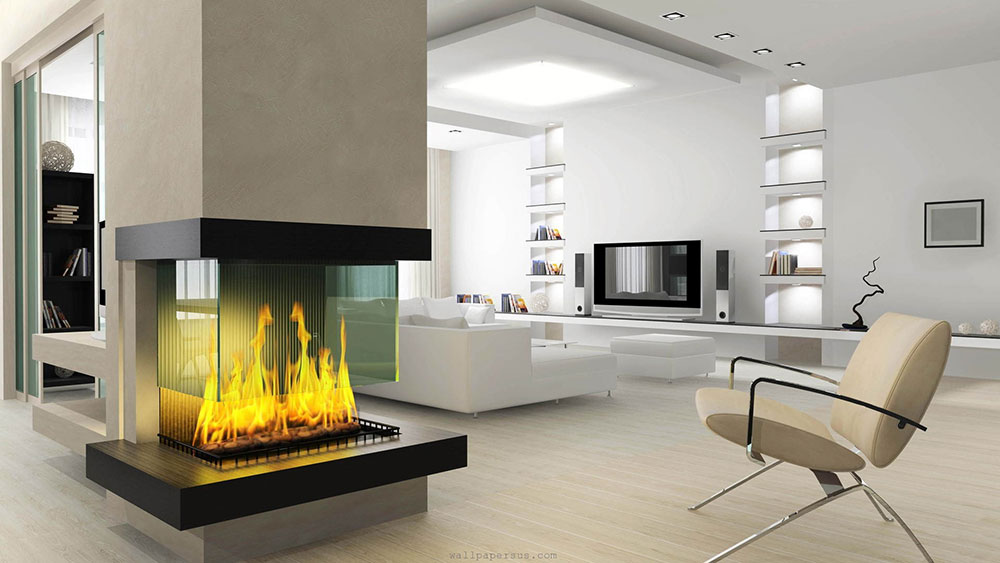 Glass Feature Fireplace