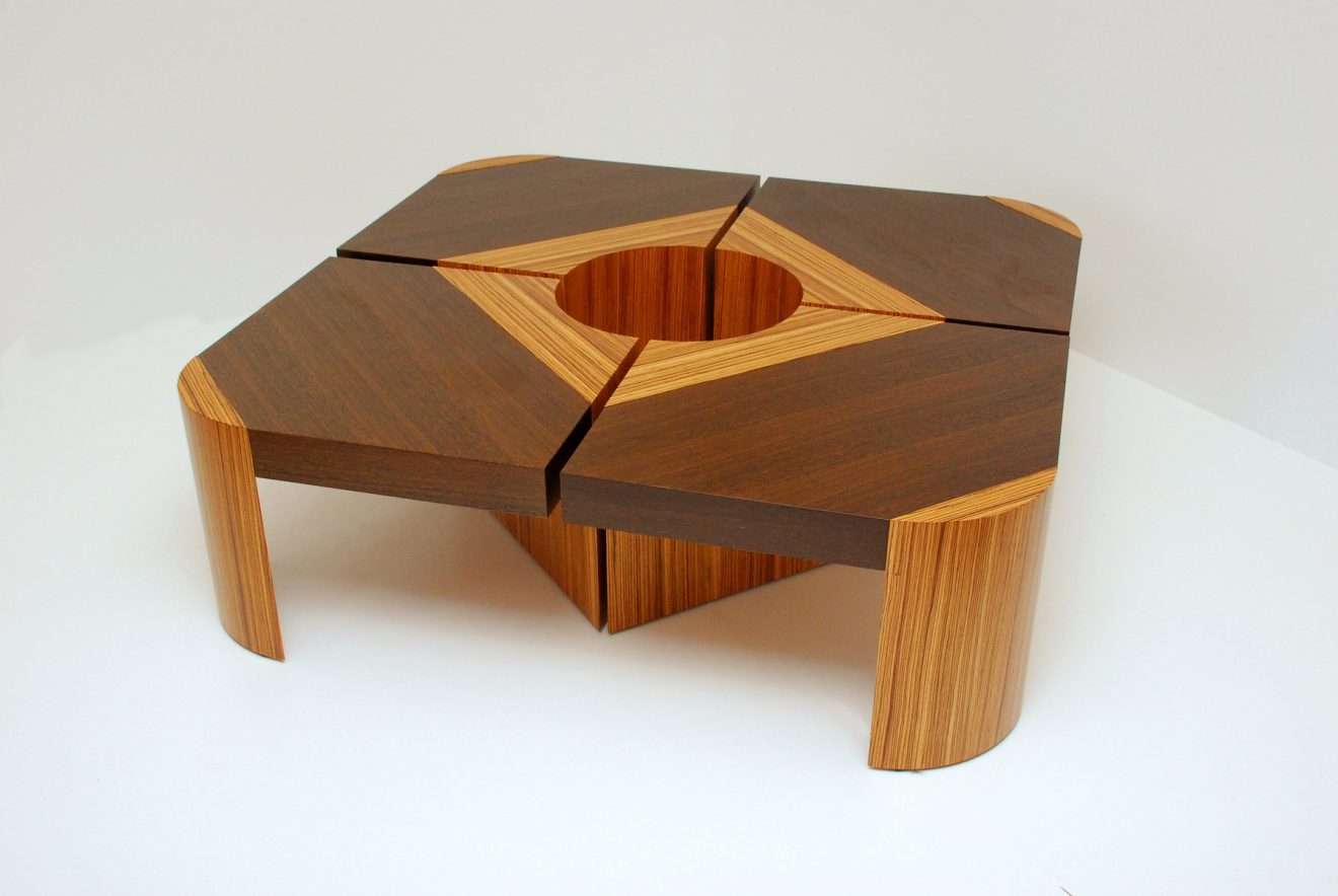 Modern Two-Tone Wooden Coffee Table
