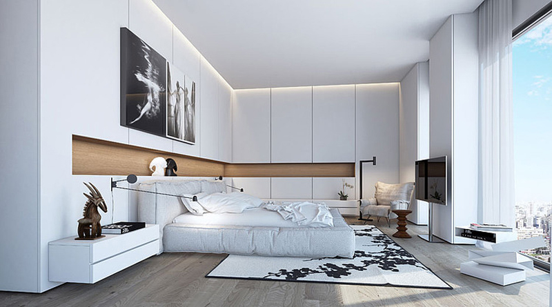 Modern White Hotel Room